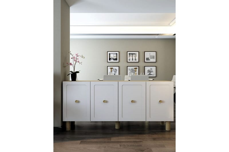 Amarinda Konsollbord 150 cm - Mellomfarget tre/Hvit - Møbler - Bord - Avlastningsbord - Gangbord
