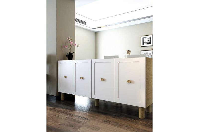 Amarinda Konsollbord 150 cm - Mellomfarget tre/Hvit - Møbler - Bord - Avlastningsbord - Gangbord