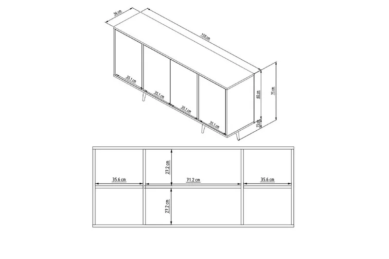 Ampelio Konsollbord 150 cm - Hvit - Møbler - Bord - Avlastningsbord - Gangbord
