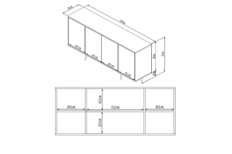 Ampelio Konsollbord 150 cm - Hvit - Møbler - Bord - Avlastningsbord - Gangbord