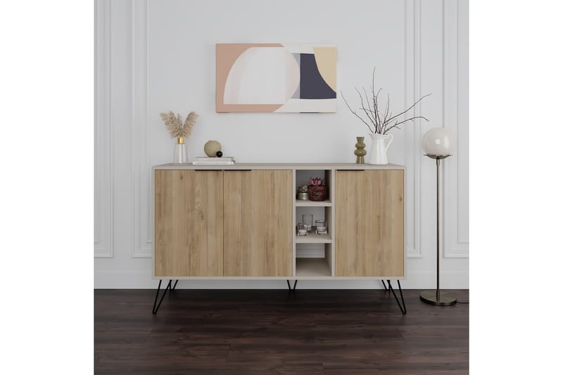 Andalos Konsollbord 142 cm - Sandstein/Eik - Møbler - Bord - Avlastningsbord - Gangbord