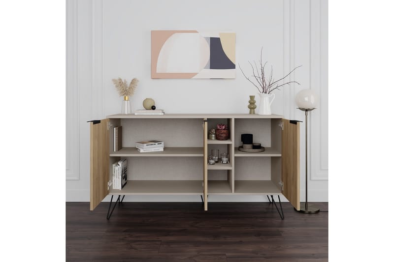 Andalos Konsollbord 142 cm - Sandstein/Eik - Møbler - Bord - Avlastningsbord - Gangbord