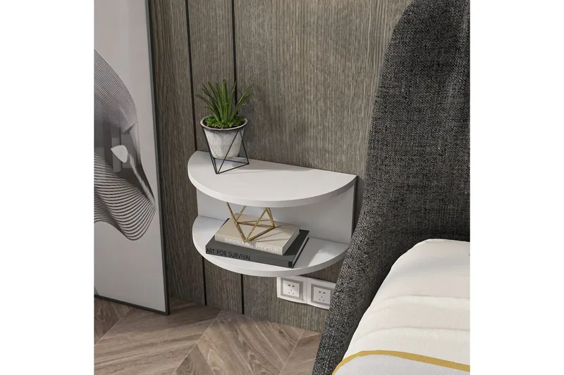 Antigua Nattbord 45 cm - Hvit - Møbler - Bord - Avlastningsbord - Sengebord & nattbord