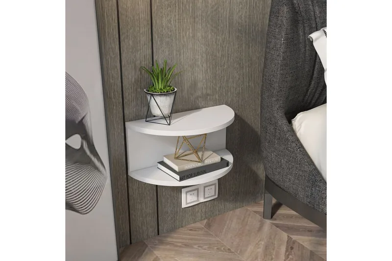 Antigua Nattbord 45 cm - Hvit - Møbler - Bord - Avlastningsbord - Sengebord & nattbord