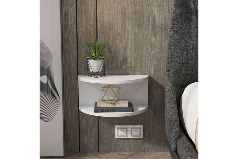 Antigua Nattbord 45 cm - Hvit - Møbler - Bord - Avlastningsbord - Sengebord & nattbord