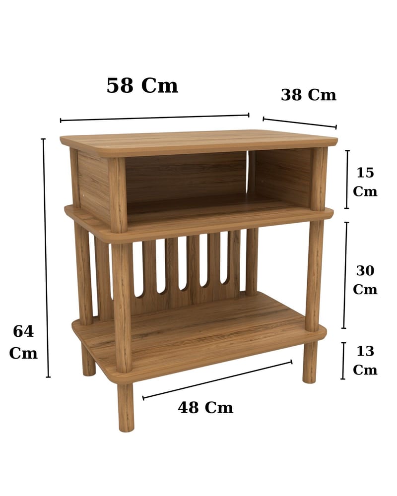 Antigua Sidebord 58 cm - Eik - Møbler - Bord - Avlastningsbord - Lampebord & sidebord
