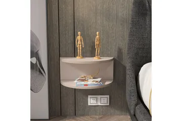 Antigua Vegghengt Nattbord 45 cm med Lyst Trelook, Oppbevaring med Hylle - Beige - Møbler - Bord - Avlastningsbord - Sengebord & nattbord