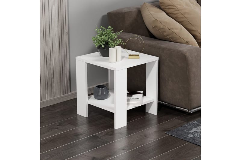 Asrel Sidebord 40 cm - Hvit - Møbler - Bord - Avlastningsbord - Lampebord & sidebord
