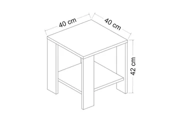 Asrel Sidebord 40 cm - Hvit - Møbler - Bord - Avlastningsbord - Lampebord & sidebord