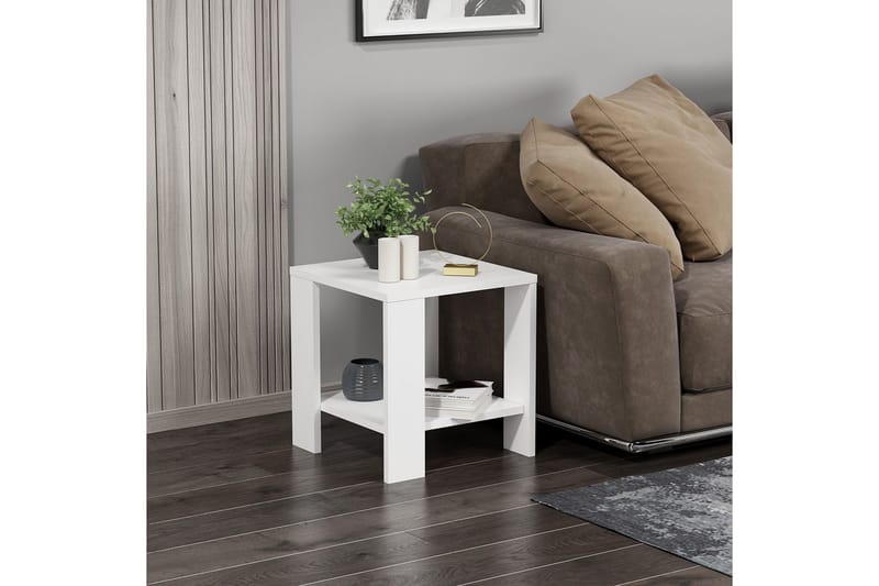 Asrel Sidebord 40 cm - Hvit - Møbler - Bord - Avlastningsbord - Lampebord & sidebord