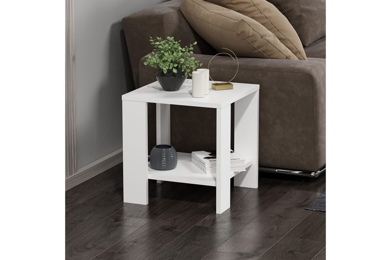 Asrel Sidebord 40 cm - Hvit - Møbler - Bord - Avlastningsbord - Lampebord & sidebord