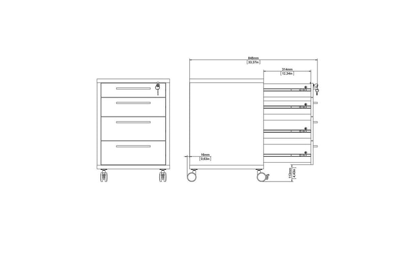 Astric Sengebord 48,2 cm - Hvit - Møbler - Bord - Avlastningsbord - Sengebord & nattbord