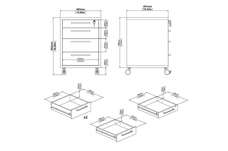 Astric Sengebord 48,2 cm - Hvit - Møbler - Bord - Avlastningsbord - Sengebord & nattbord