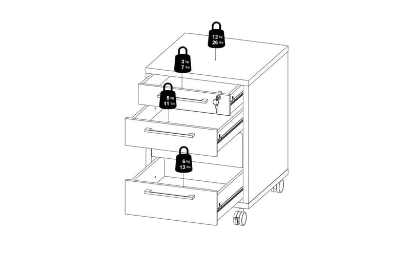 Astric Sengebord 48,2 cm - Hvit - Møbler - Bord - Avlastningsbord - Sengebord & nattbord