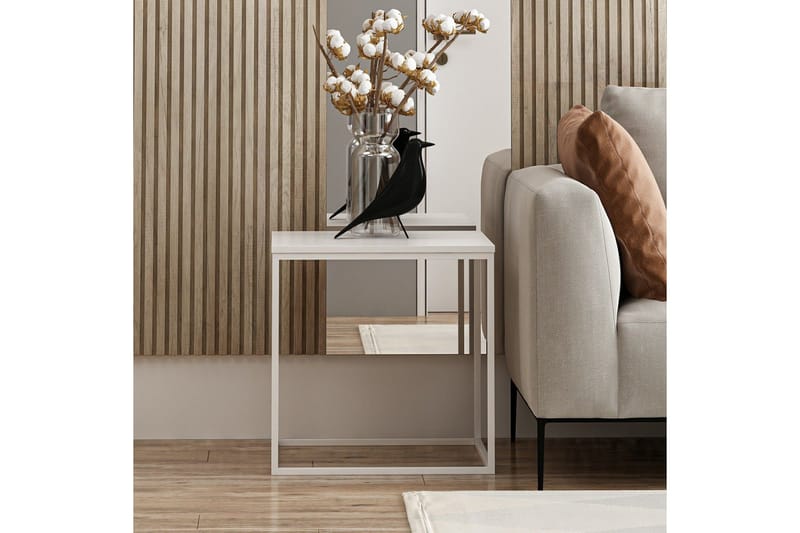 Basak Sidebord 52 cm - Hvit - Møbler - Bord - Avlastningsbord - Lampebord & sidebord