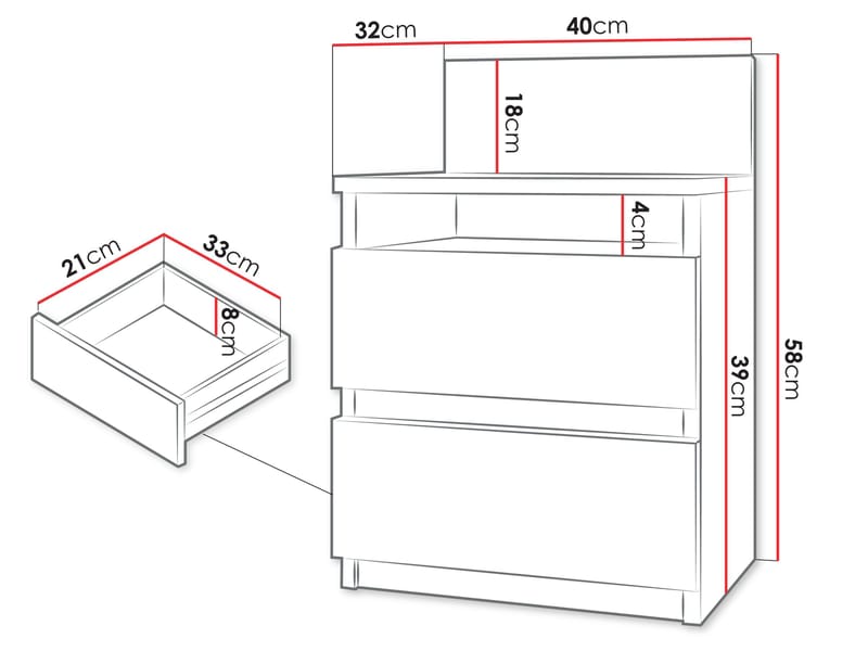 Basildon nattbord 40 cm - brun - Møbler - Bord - Avlastningsbord - Sengebord & nattbord