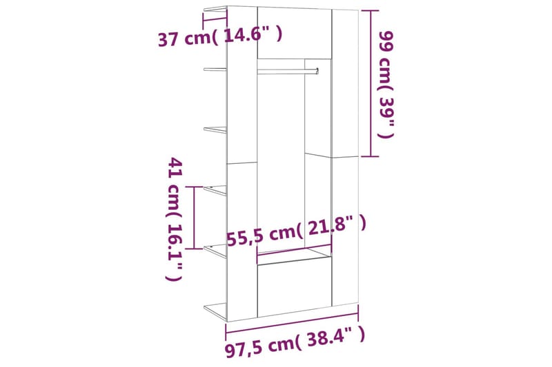 beBasic Gangskap 2 stk grå sonoma konstruert tre - GrÃ¥ - Møbler - Bord - Avlastningsbord - Sengebord & nattbord