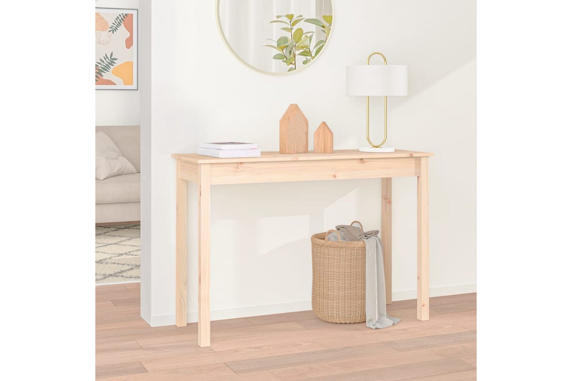 beBasic Konsollbord 110x40x75 cm heltre furu - Brun - Møbler - Bord - Avlastningsbord - Konsollbord