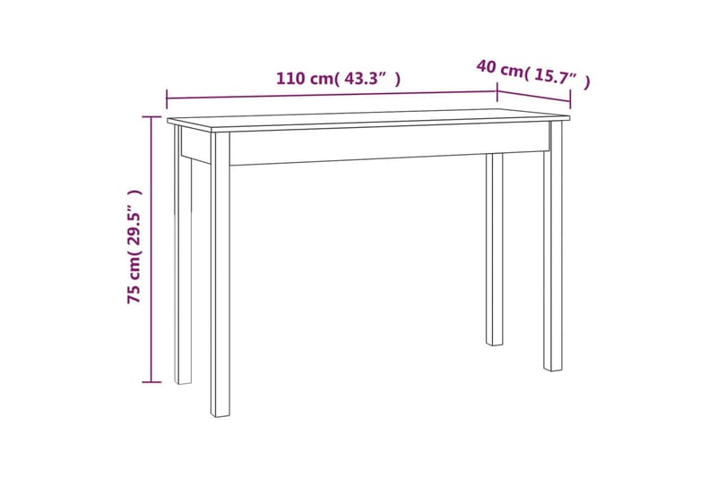 beBasic Konsollbord 110x40x75 cm heltre furu - Brun - Gangbord - Konsollbord