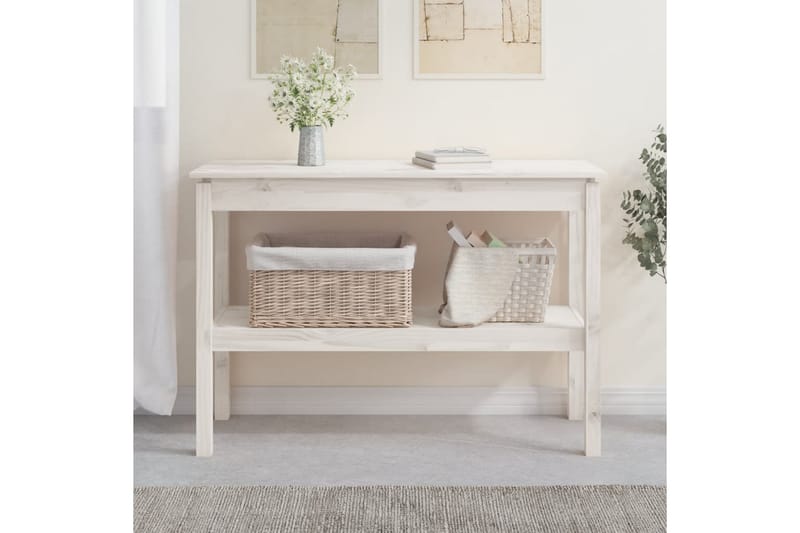 beBasic Konsollbord hvit 110x40x75 cm heltre furu - Hvit - Møbler - Bord - Avlastningsbord - Konsollbord
