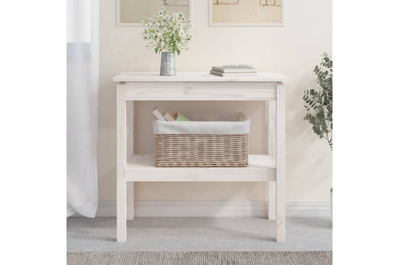 beBasic Konsollbord hvit 80x40x75 cm heltre furu - Hvit - Møbler - Bord - Avlastningsbord - Konsollbord