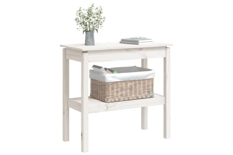 beBasic Konsollbord hvit 80x40x75 cm heltre furu - Hvit - Møbler - Bord - Avlastningsbord - Konsollbord