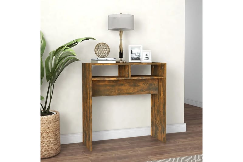 beBasic Konsollbord røkt eik 78x30x80 cm konstruert tre - Brun - Møbler - Bord - Avlastningsbord - Konsollbord