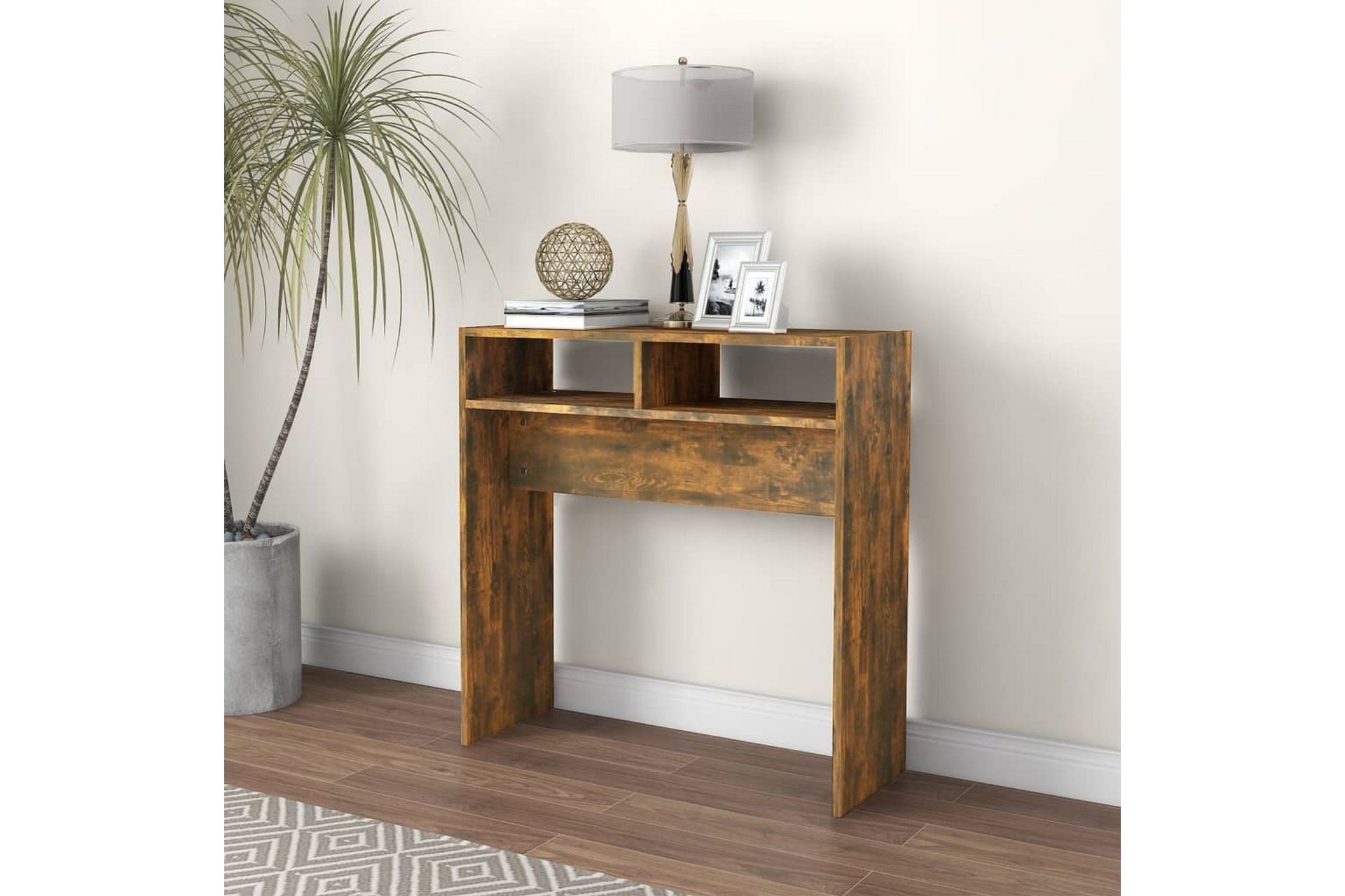beBasic Konsollbord røkt eik 78x30x80 cm konstruert tre - Brun - Møbler - Bord - Avlastningsbord - Konsollbord