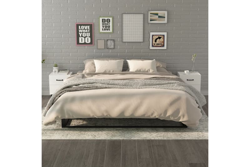 beBasic Nattbord 2 stk 40x35x47,5 cm - Hvit - Møbler - Bord - Avlastningsbord - Sengebord & nattbord
