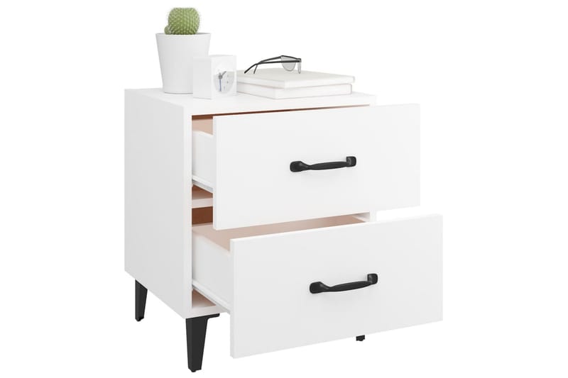 beBasic Nattbord 2 stk 40x35x47,5 cm - Hvit - Møbler - Bord - Avlastningsbord - Sengebord & nattbord