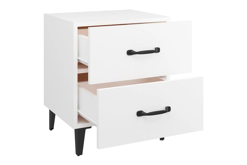 beBasic Nattbord 2 stk 40x35x47,5 cm - Hvit - Møbler - Bord - Avlastningsbord - Sengebord & nattbord