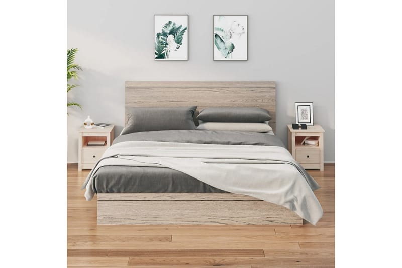 beBasic Nattbord 2 stk 40x35x49 heltre furu - Brun - Møbler - Bord - Avlastningsbord - Sengebord & nattbord
