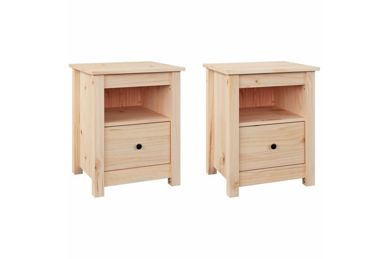 beBasic Nattbord 2 stk 40x35x49 heltre furu - Brun - Møbler - Bord - Avlastningsbord - Sengebord & nattbord