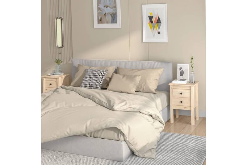 beBasic Nattbord 2 stk 40x35x61,5 heltre furu - Brun - Møbler - Bord - Avlastningsbord - Sengebord & nattbord