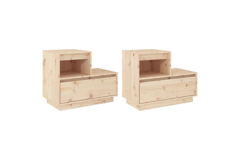 beBasic Nattbord 2 stk 60x34x51 heltre furu - Brun - Møbler - Bord - Avlastningsbord - Sengebord & nattbord