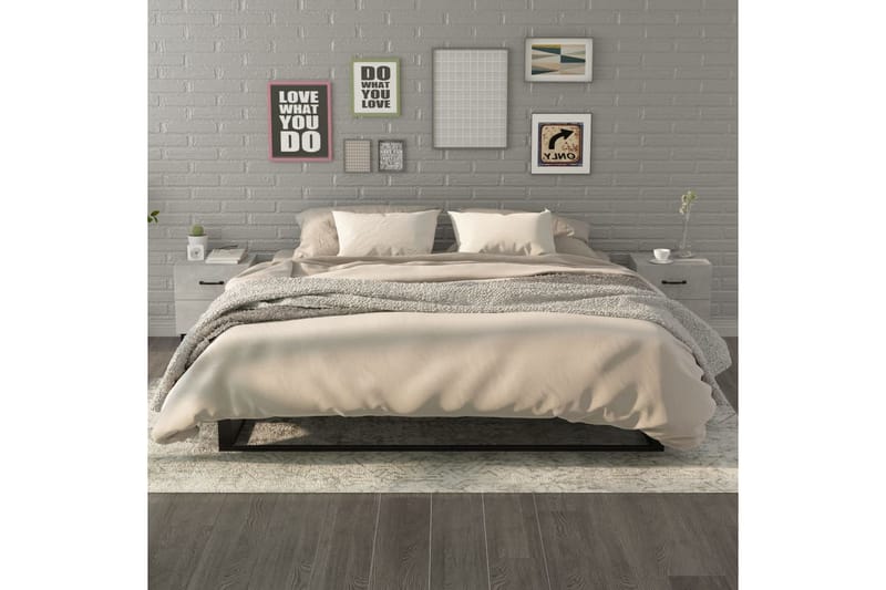 beBasic Nattbord 2 stk betonggrå 40x35x47,5 cm - GrÃ¥ - Møbler - Bord - Avlastningsbord - Sengebord & nattbord