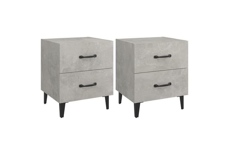 beBasic Nattbord 2 stk betonggrå 40x35x47,5 cm - GrÃ¥ - Møbler - Bord - Avlastningsbord - Sengebord & nattbord
