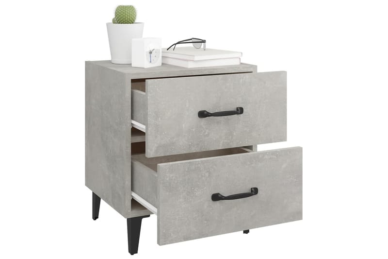 beBasic Nattbord 2 stk betonggrå 40x35x47,5 cm - GrÃ¥ - Møbler - Bord - Avlastningsbord - Sengebord & nattbord