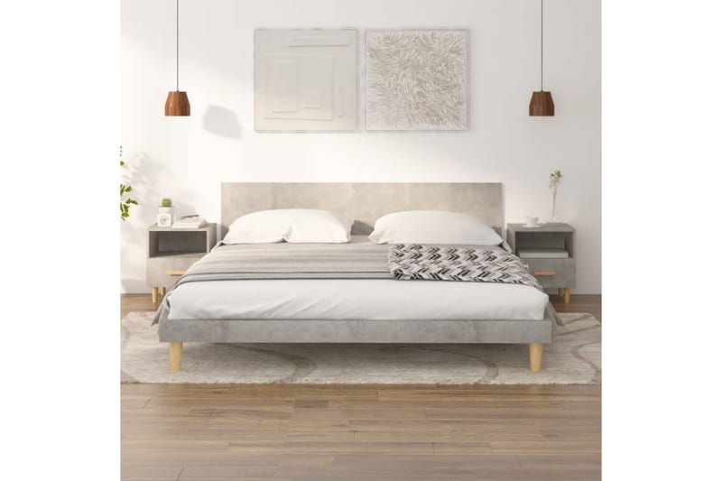 beBasic Nattbord 2 stk betonggrå 40x35x47 cm - GrÃ¥ - Møbler - Bord - Avlastningsbord - Sengebord & nattbord
