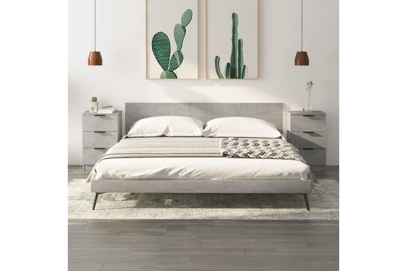 beBasic Nattbord 2 stk betonggrå 40x36x65 cm - GrÃ¥ - Møbler - Bord - Avlastningsbord - Sengebord & nattbord