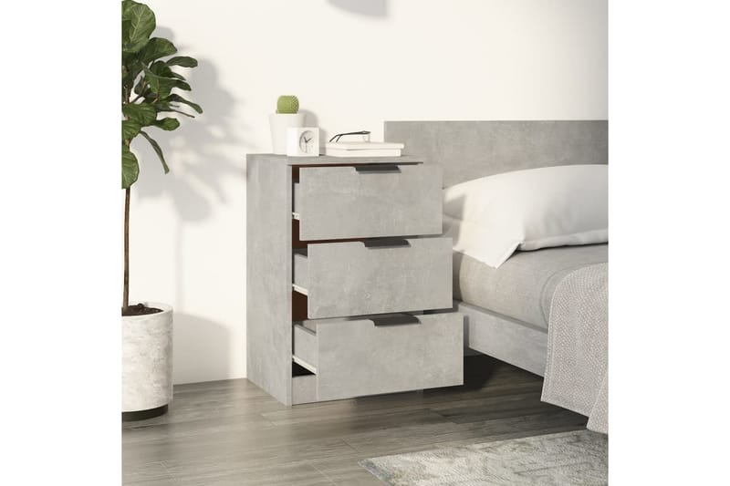 beBasic Nattbord 2 stk betonggrå 40x36x65 cm - GrÃ¥ - Møbler - Bord - Avlastningsbord - Sengebord & nattbord