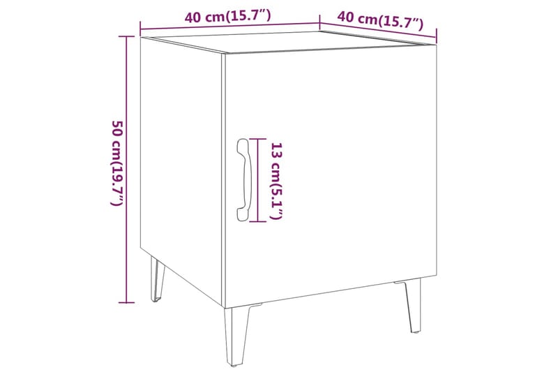 beBasic Nattbord 2 stk betonggrå konstruert tre - GrÃ¥ - Møbler - Bord - Avlastningsbord - Sengebord & nattbord