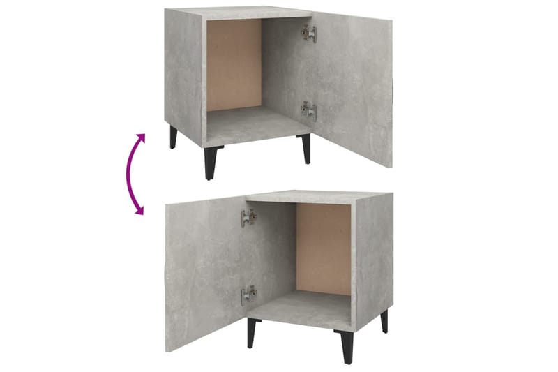 beBasic Nattbord 2 stk betonggrå konstruert tre - GrÃ¥ - Møbler - Bord - Avlastningsbord - Sengebord & nattbord