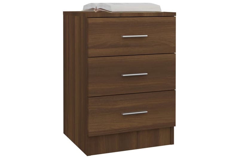 beBasic Nattbord 2 stk brun eik 38x35x56 cm konstruert tre - Brun - Møbler - Bord - Avlastningsbord - Sengebord & nattbord