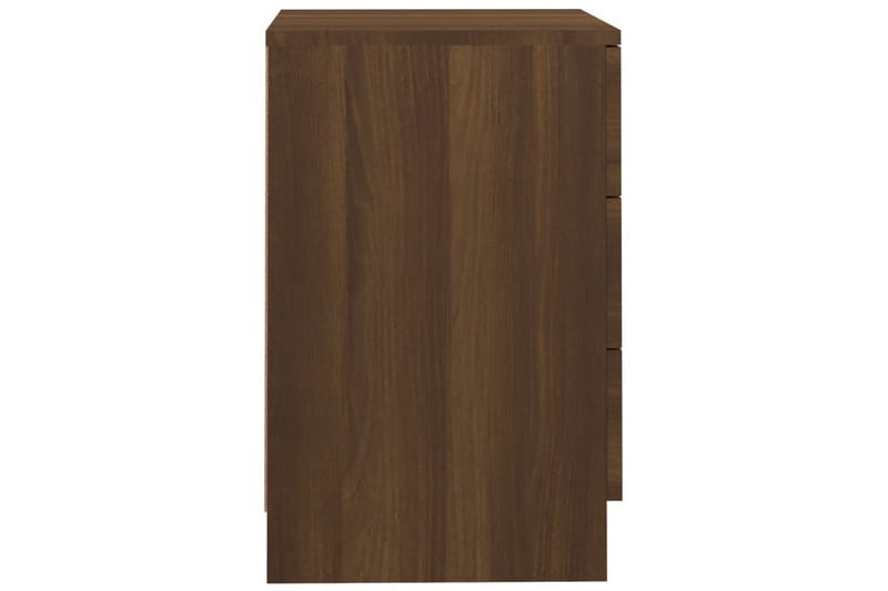 beBasic Nattbord 2 stk brun eik 38x35x56 cm konstruert tre - Brun - Sengebord & nattbord