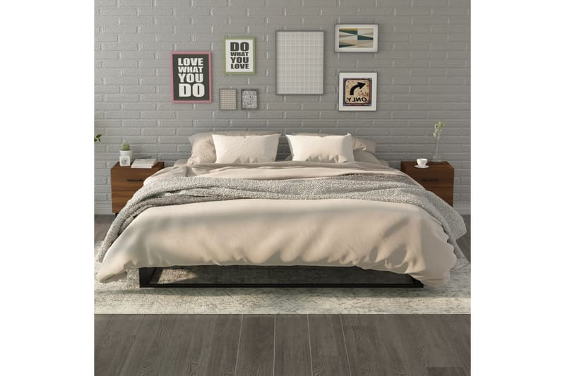 beBasic Nattbord 2 stk brun eik 40x35x47,5 cm - Brun - Møbler - Bord - Avlastningsbord - Sengebord & nattbord