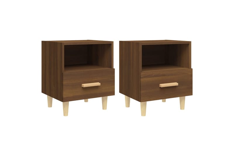 beBasic Nattbord 2 stk brun eik 40x35x47 cm - Brun - Møbler - Bord - Avlastningsbord - Sengebord & nattbord