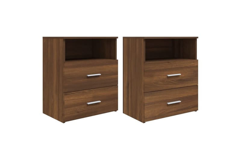 beBasic Nattbord 2 stk brun eik 50x32x60 cm - Brun - Møbler - Bord - Avlastningsbord - Sengebord & nattbord