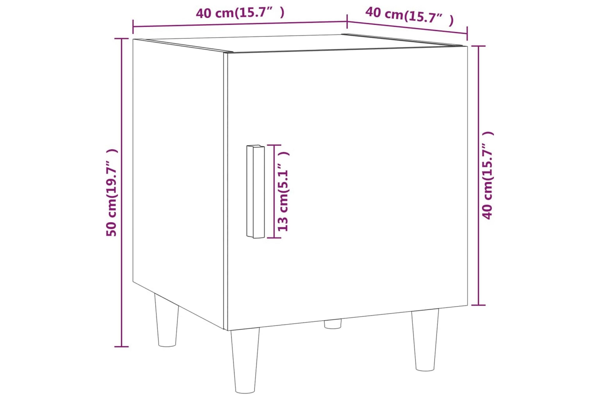 beBasic Nattbord 2 stk brun eik konstruert tre - Brun - Møbler - Bord - Avlastningsbord - Sengebord & nattbord