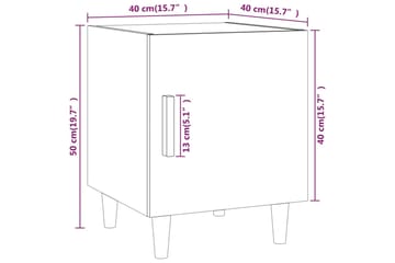 beBasic Nattbord 2 stk brun eik konstruert tre - Brun - Møbler - Bord - Avlastningsbord - Sengebord & nattbord